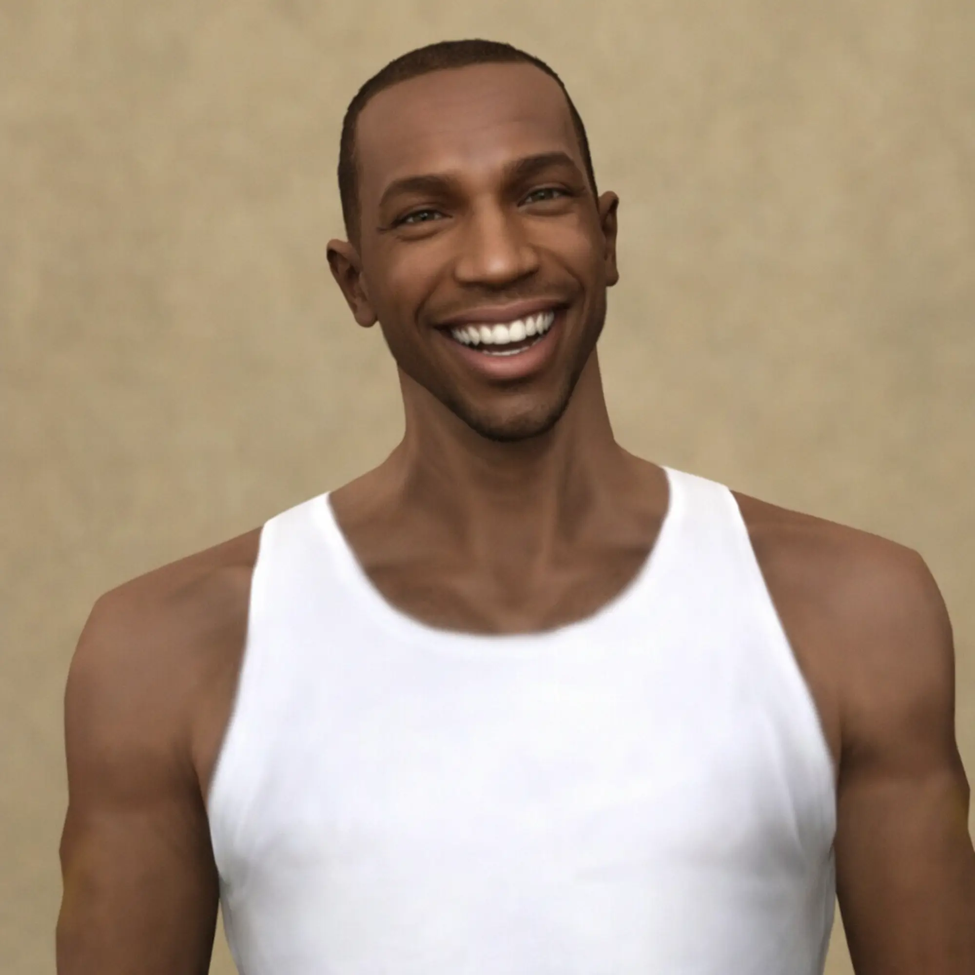 Happy CJ Icon Representing Pros of GTA San Andreas MOD APK